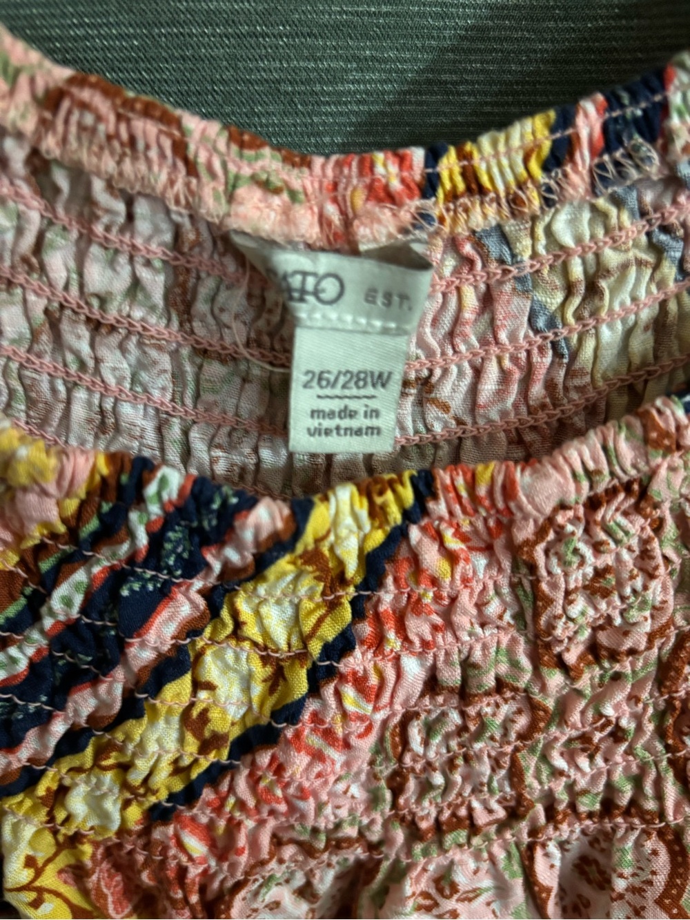 Cato Multicolor Geometric & Floral Peasant Blouse - Picture 2 of 2